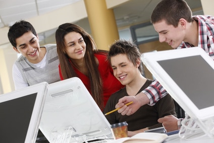 Group of students who just saved money on their auto insurance.