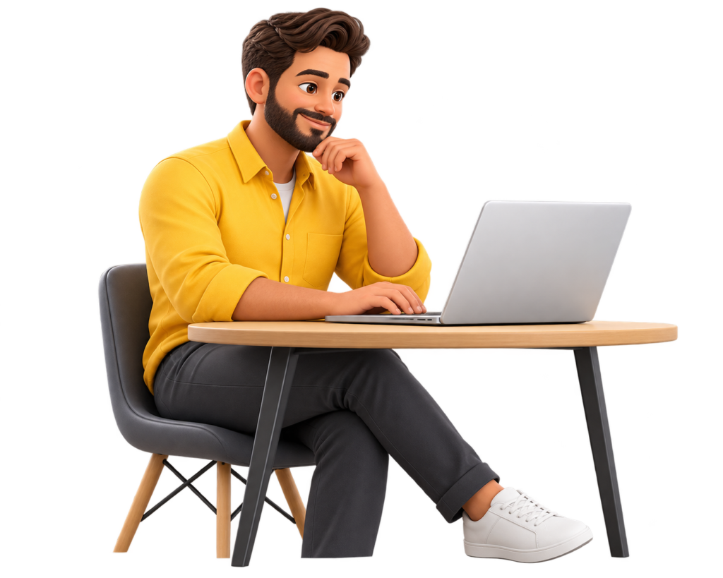Business owner reviewing insurance options on a laptop